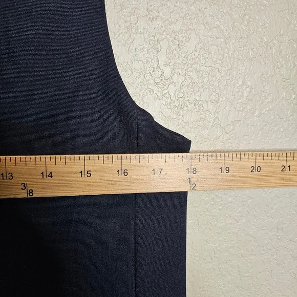 ME+EM Tailored Navy Blue V-Neck Sleeveless Shift Dress Pockets Minimalist US 6 - Picture 12 of 12